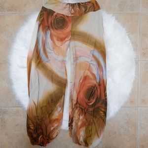 PETIT POIS Mesh Jogger Pants Floral Boho Festival